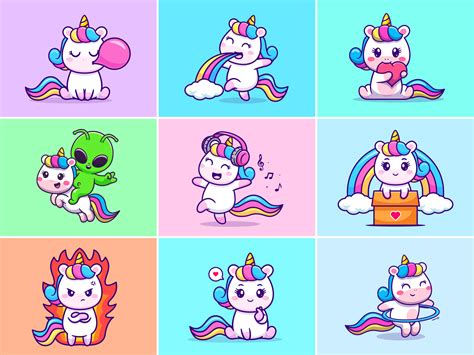 Cute Baby Unicorn🦄🎈🌈🌻 By Catalyst On Dribbble