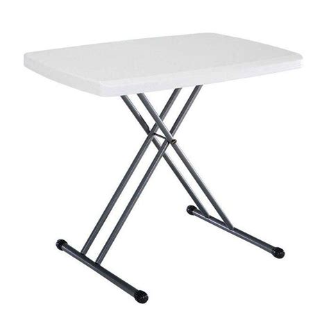 Lifetime 30 In White Plastic Adjustable Height Folding Utility Table