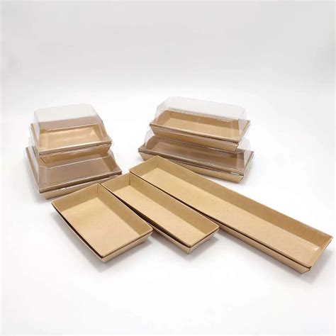 Kraft Paper Boxes Sushi Craft Paper Box Sushi Cake Disposable Custom