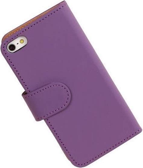 Bookcase Flip Case Wallet Telefoonhoesje Apple Iphone 5 5s Paars