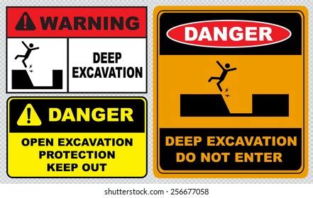 English/hindi safety posters, haryana, haryana, india. Deep Excavation Sign Images, Stock Photos & Vectors ...