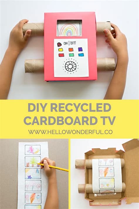 Easy Diy Recycled Cardboard Tv Showing Off Your Kids Art