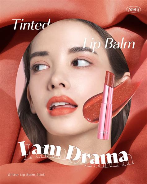Amts Tinted Lip Balm Drama Hydrating Glitter Lipstick Pearl