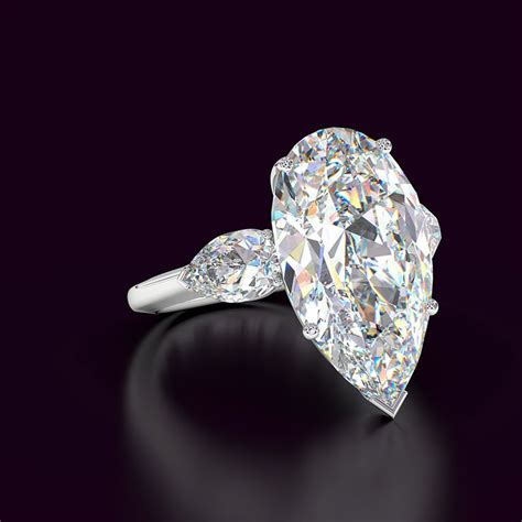 10 Carat Pear Shape Diamond Three Stone Engagement Ring Pink Diamond