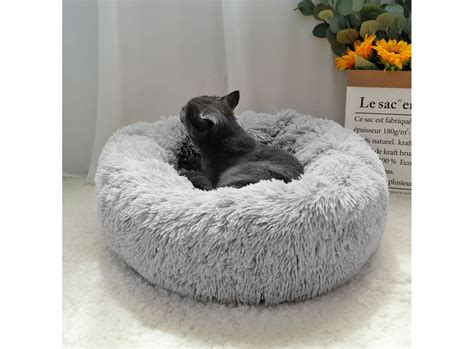 Her old bed needed an upgrade so i went ahead and bought. Fluffy Calming Dog Bed Long Plush Donut Pet Bed Hondenmand ...