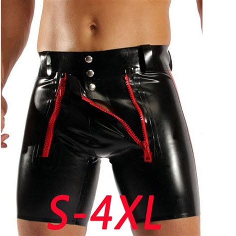 Men Sexy Wetlook Patent Leather Skinny Pants Tights Underwear Boxer Short Club Wear Exotic