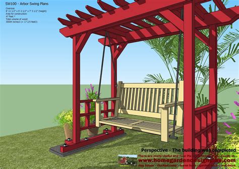 home garden plans: SW100 - Arbor Swing Plans - Swing Woodworking Plans ...