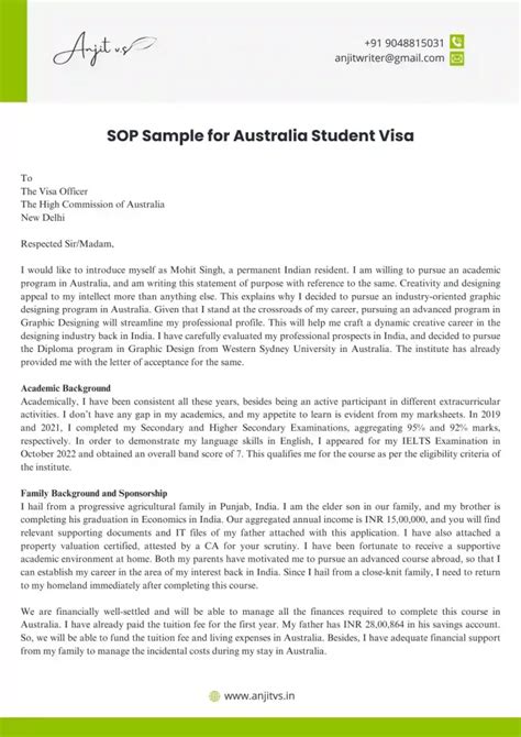 Sop For Australia Student Visa Sop Format And Sample Pdf 2024