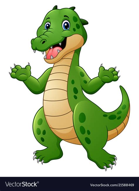 Cartoon Crocodile Waving Royalty Free Vector Image