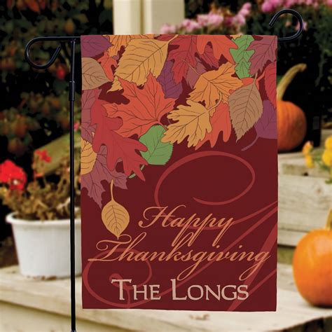 Personalized Fall Leaves Thanksgiving Garden Flag Tsforyounow