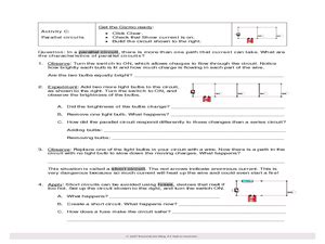 *** *make sure you have the correct 2. Student Exploration: Circuit Builder 7th - 8th Grade Worksheet | Lesson Planet