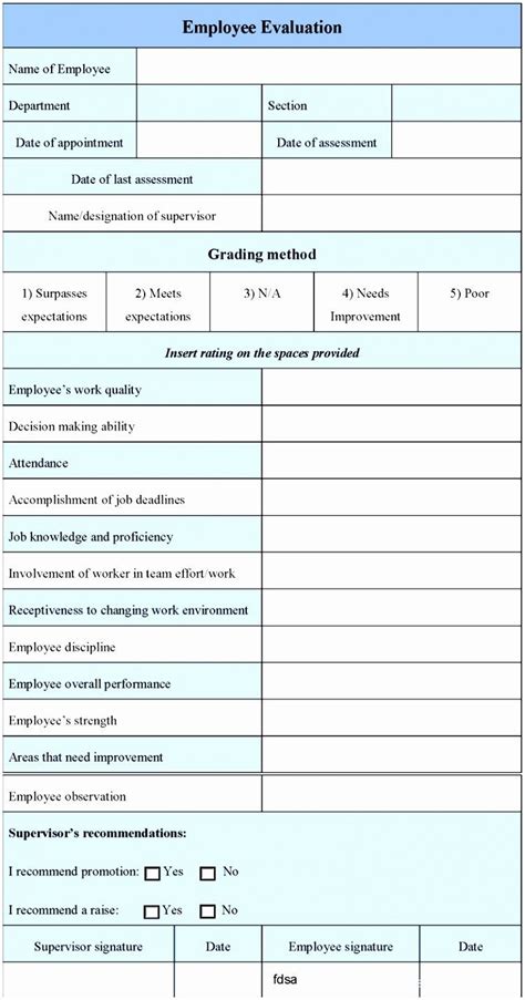 Employee evaluation employee performance tracker excel. Employee Performance Evaluation form Excel Beautiful 9 ...