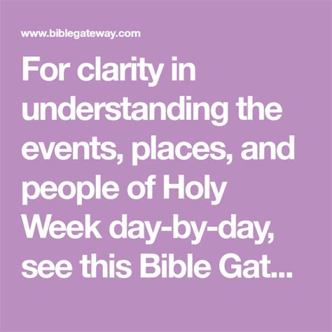 Infographic What Happened During Holy Week Day By Day Bible Gateway