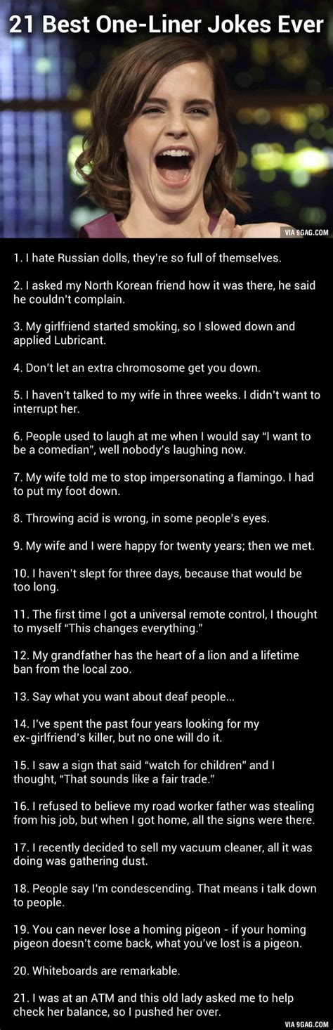 Who has time for long why waste your memory on long boring jokes? 21 Best One-Liner Jokes Ever - 9GAG