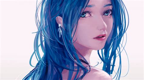 Realistic Anime Girl Blue Hair