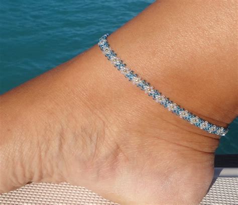 Ankle Bracelet Blue Anklet Diamond Daisy Ankle Bracelet
