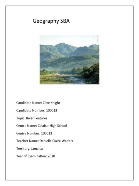 Geography Sba Clive Knight Correction 1 Pdf River Sedimentary Rock