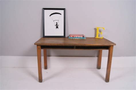 A red art desk with stars in it would be fitting for you own little star to develop his art skills. Children's Vintage Double School Desk with Shelf | Blue ...