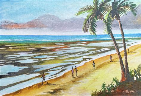 Low Tide At Royal Reserve Painting By Anthony Mwangi Fine Art America