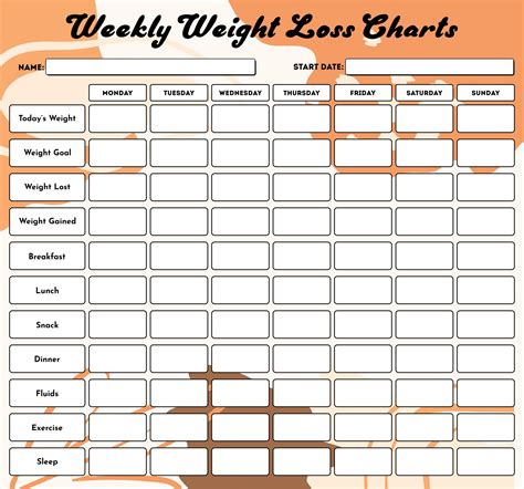 Weigh In Chart Printable Feel Free To Change The Weight Loss Template