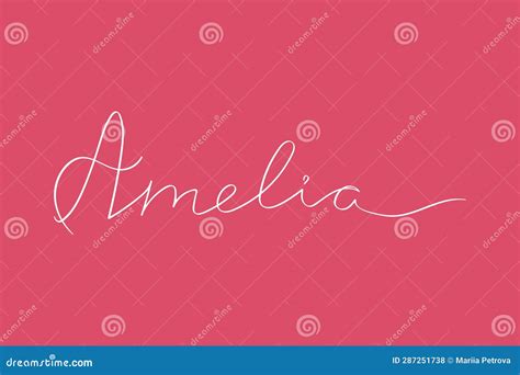 Nombre Femenino Amelia Girlaeuro Trade Nombre Caligrafía Manuscrita