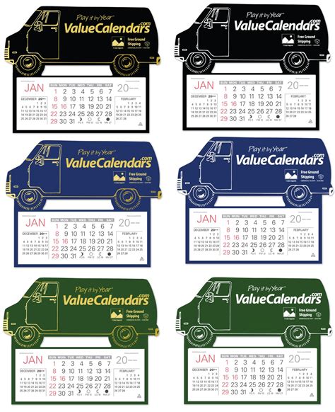 2017 Delivery Truck Van Easy Stick Calendar 4 34 X 3 78