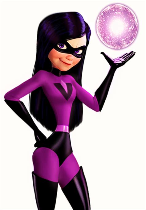 violet in her new purple super suit with her forcefield super power from the incredibles disney