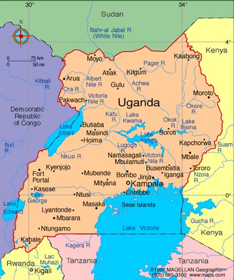 Uganda is one of nearly 200 countries illustrated on our blue ocean laminated map of the world. Uganda Atlas: Maps and Online Resources | Infoplease.com | Uganda africa, Uganda, Kenya