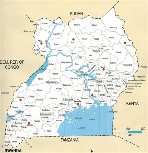 Large Administrative Map Of Uganda Uganda Africa Mapsland Maps