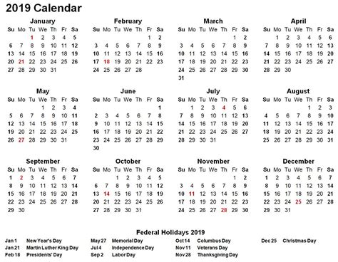Us Holiday Calendar 2019 Holiday Calendar Us Holidays Calendar