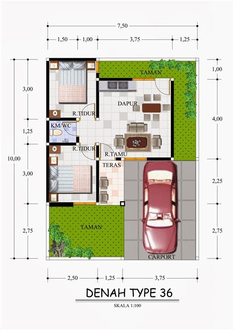 Gambar Denah Rumah Minimalis Type Rumah Idaman Minimalis