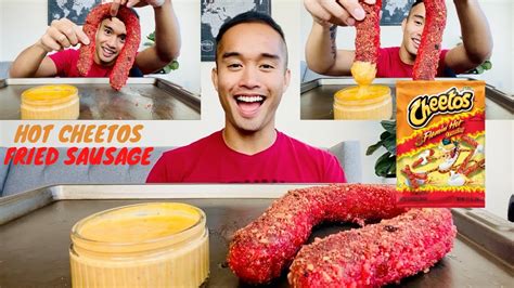 How To Make Hot Cheetos Fried Sausage And Cheese Mukbang YouTube