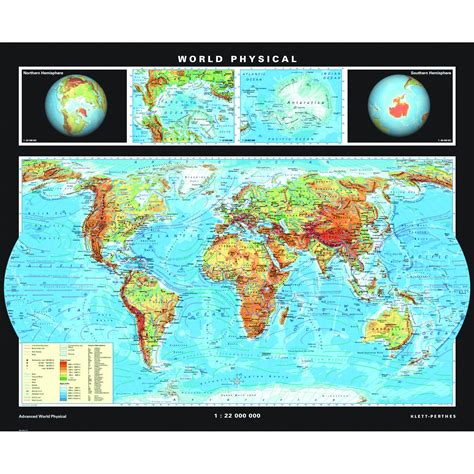 Advanced World Physical Map The Map Shop