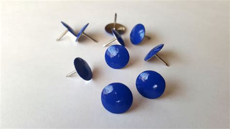 Indigo Blue Thumbtacks Push Pins Set Perfect For Bulletin Etsy