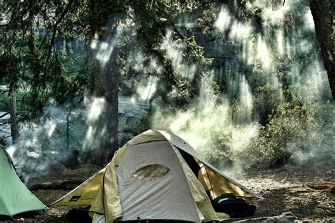 Camping In The Yosemite Valley At Yosemite National Park California