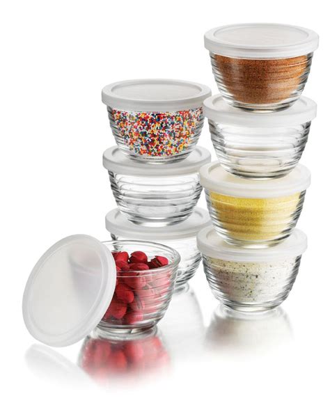 Libbey 16 Piece 625 Ounce Glass Bowl Set With Plastic Lid