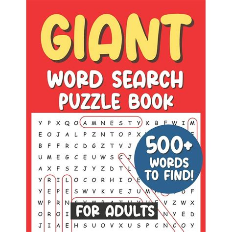 Giant Word Search Puzzle Book For Adults 500 Words To Find Word