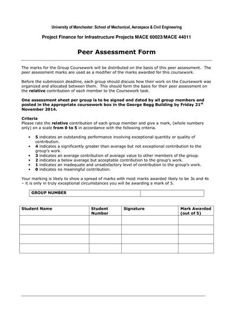 Peer Assessment Form How To Create A Peer Assessment Form Download