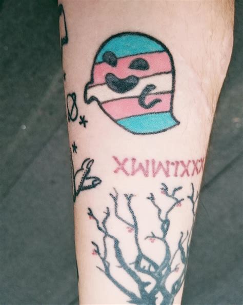 Cute Trans Pride Ghost Tattoo That I Got On Friday The 13th Of October
