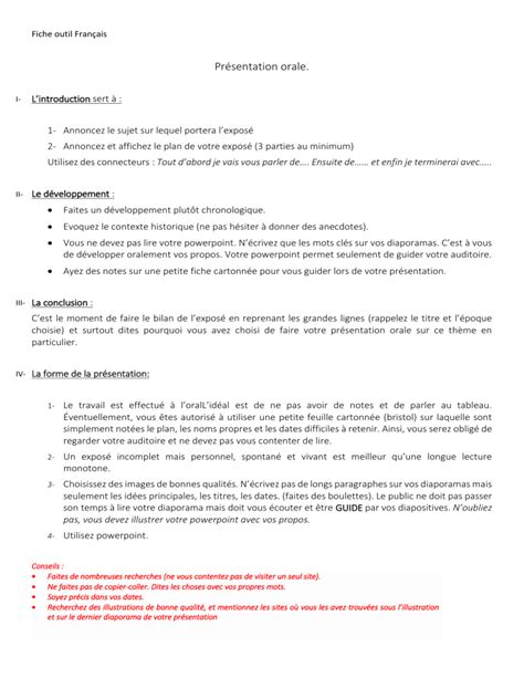PRESENTATION ORALE METHODO