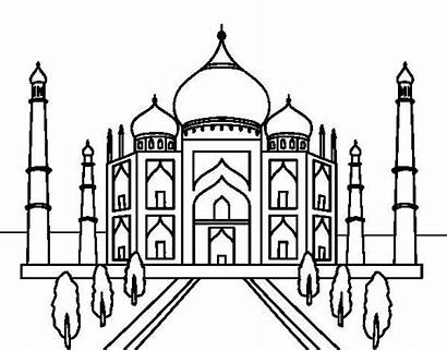 Mahal Taj Coloring India Pages Printable Speech