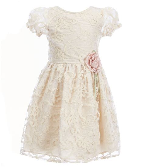 Laura Ashley Little Girls 2t 6x Lace Fit And Flare Dress Dillards