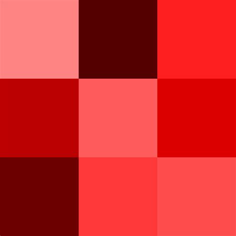 Get sample codes, similar colors and more in this page. Shades of red - Wikipedia