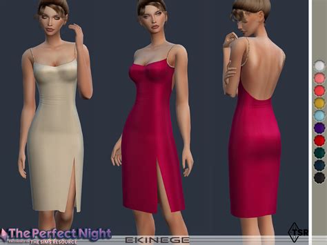 The Sims Resource The Perfect Night Backless Dress With Slit