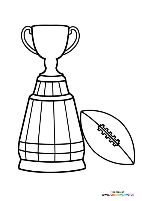 Super Bowl Trophy And Football Coloring Pages For Kids