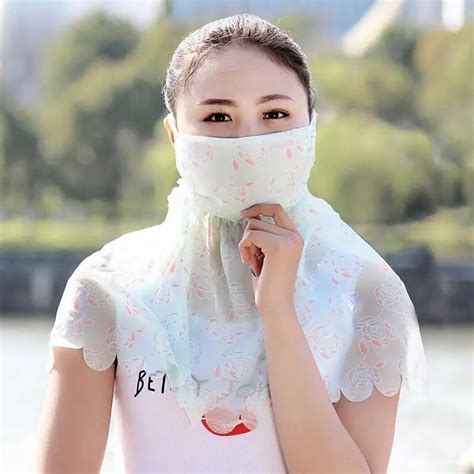 Summer Spring Women Girls Neck Protection Face Mask Sun Protective Shade Anti Dust Mouth Mask