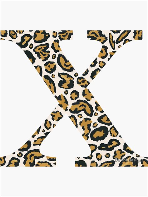 Letter X Cheetah Leopard Print Sticker For Sale By DevineDesignz