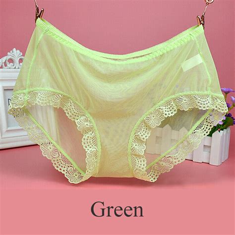 Womens Sheer Panties See Through Lace Mesh Knickers Underwear Briefs
