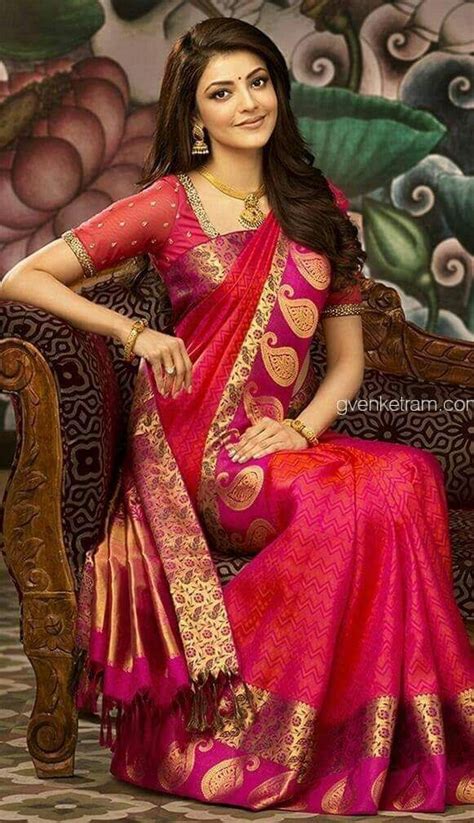 Pin By Actress Kingdom On Kajal Aggarwal Indian Saree Blouses Designs Designer Silk Sarees