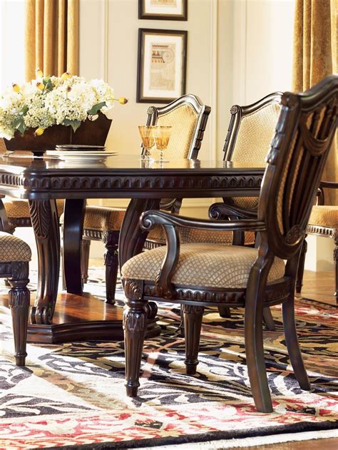 Grand Estates Cinnamon Extendable Double Pedestal Dining Room Set From